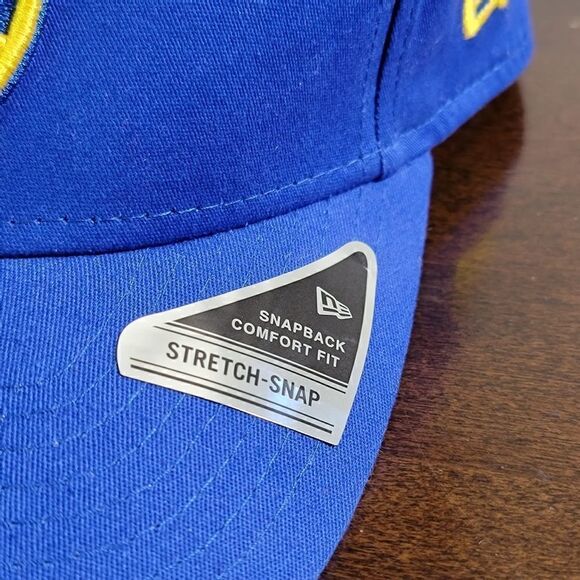 New Era NBA Golden State Warriors Stretch Snapback Dad Hat Cap Blue Gold Curry - Picture 9 of 12